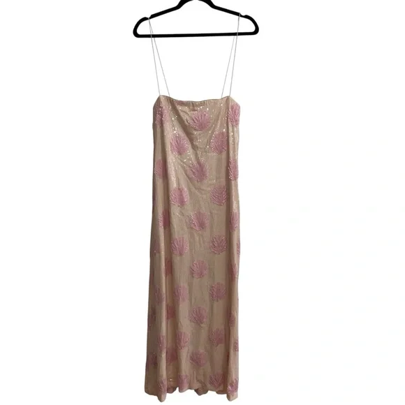 Show Me Your MuMu Blush and Cream Strapless Maxi Dress - Picture 3 of 9